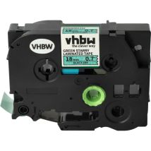 Vhbw - Label Tape compatible with Brother pt 300 sp, 310 cc, 310, 300 Series Label Printer 8m x 18 mm, Black on Green (Glitter), Laminated