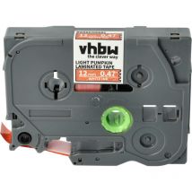 Vhbw - Label Tape compatible with Brother pt H108GT, H300, H110BK, H200, H110 Label Printer 12 mm, White on Orange (Pumpkin Pattern)