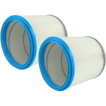 2x filtre plissé compatible avec Bosch gas 14-20 rfb, gas 12-50 rf aspirateur - blanc / argenté / bleu - Vhbw
