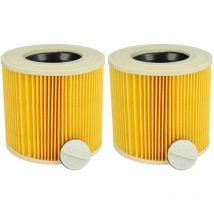 Vhbw - Lot de 2x filtres à cartouche compatible avec Kärcher a 2074 pt, a 2105, a 2101 aspirateur à sec ou humide - Filtre plissé, jaune