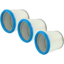 3x filtre plissé compatible avec Bosch gas 14-20 rfb, gas 12-50 rf aspirateur - blanc / argenté / bleu - Vhbw