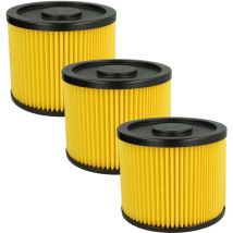 Lot de 3x filtres à cartouche compatible avec Lidl Parkside pnts 1500 D5 aspirateur - Filtre plissé - Vhbw