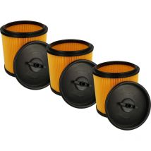 Lot de 3x filtres à cartouche compatible avec Parkside (Lidl) pnts 1500 D5 aspirateur - Filtre plissé - Vhbw