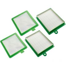 Vhbw - Lot de 4 filtres compatible avec Arnica Terra Green 1483, Terra Green 1484, Terra Green 1487 aspirateur - filtre hepa, microfiltre