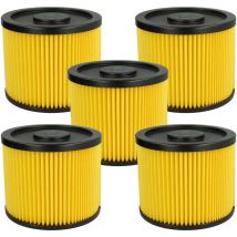 Lot de 5x filtres à cartouche compatible avec Lidl Parkside pnts 1500 D5 aspirateur - Filtre plissé - Vhbw