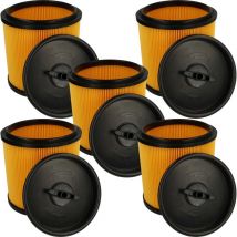 Lot de 5x filtres à cartouche remplacement pour Parkside 91092030 pour aspirateur - Filtre plissé - Vhbw