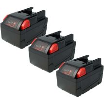 3x Batterie compatible avec Milwaukee V28 cs, V28 bs, V28 ms, V28 iw, V28 hx, V28 h, V28 pd, V28 sg outil électrique (3000 mAh, Li-ion, 28 v) - Vhbw