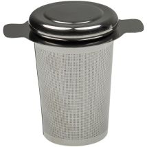 vhbw Passe-thé compatible avec Vorwerk Thermomix TM Friend robot de cuisine - Infuseur avec couvercle, acier inoxydable, pour 1 - 2,2 litre, argent