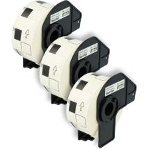 Rouleaux d'étiquettes, lot de 3x pièces 23mm x 23mm compatible avec Brother pt QL-800, QL-820NWB, QL-810W imprimante d'étiquettes - premium - Vhbw