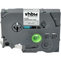 Vhbw - 1x Schriftband-Kassette kompatibel mit Brother pt D210, D200SN, D201, D201CS, D202, D200SA, D200VP Etiketten-Drucker 12mm Weiß auf Transparent