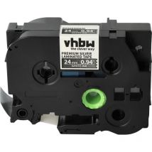 Vhbw - 1x Schriftband-Kassette kompatibel mit Brother pt PT-350, PT-2480, PT-2500 pc, PT-2730 vp Etiketten-Drucker 24mm Weiß auf Premiumsilber
