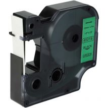 Schriftband-Kassette kompatibel mit Dymo Rhino 4200, 5000, 5200, 6000 Etiketten-Drucker 12mm Schwarz auf Grün - Vhbw