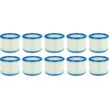 vhbw set da 10x filtro a pieghe piatte compatibile con Nilfisk Attix 50-21 PC Clean Room, 50-21 PC EC aspiratore umido/secco - cartuccia filtrante