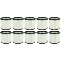 10x filtre à cartouche compatible avec Tarrington House WVC3500 aspirateur - Filtre plissé - blanc - Vhbw