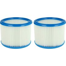 2x filtre à cartouche compatible avec Bosch gas 1200 l, gas 15 l aspirateur - Filtre plissé - Vhbw