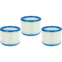 vhbw Set de filtres 3x Filtre plissé compatible avec Makita VC3012M, VC3511L aspirateur à sec ou humide - Filtre à cartouche
