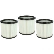 3x filtre à cartouche remplacement pour Parkside 72800205 pour aspirateur - Filtre plissé - Vhbw