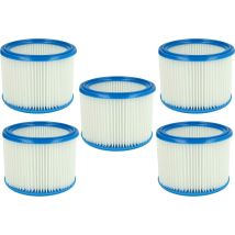 Set de filtres 5x Filtre plissé compatible avec Makita VC3012M, VC3511L aspirateur à sec ou humide - Filtre à cartouche - Vhbw