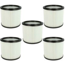 vhbw 5x filtre à cartouche remplacement pour Parkside 72800205 pour aspirateur - Filtre plissé