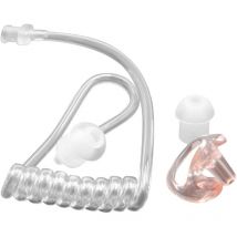Tube acoustique de sécurité oreillette 2 bouchons d'oreille, Insert auriculaire m transparent pour casque audio, appareils radio - bonne tenue - Vhbw