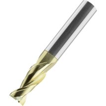 Inovatools VHM-Schaftfräser ALU-Cutter ZrN 10 mm 2 Zähne Eckenfase Drallwinkel 45° Beschichtung Weißgold
