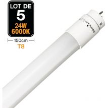 5 Tubes Neon led 25W 150cm T8 Blanc Froid 6000k Gamme Pro