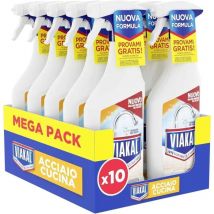 Acciaio Cucina Spray Anticalcare con Aceto Confezione da 10 x 470 ml - Viakal