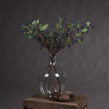 Hill Interiors - Viburnum Berry Artificial Plant - Plastic - L11 x W11 x H80 cm - Blue