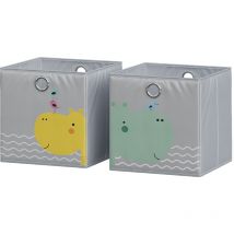 Faltbox , Grau (Bär & Nilpferd), 30 x 30 cm (Motiv Bär & Nilpferd) Vicco