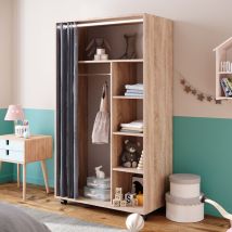 Armoire Doros, Sonoma, 100 x 168 cm ouvert, avec roulettes Vicco