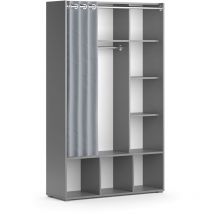Armoire pour enfants Luigi, Gris, 105.8 x 178.1 cm avec tringle à rideaux Vicco