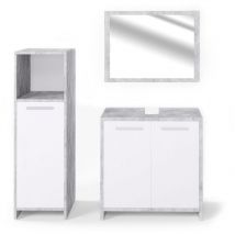 Badmöbel-Set Kiko, Beton, 3 Teile Vicco