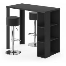 Vicco - Bartisch-Set Noel, Schwarz, 120 x 60 cm mit 2 Barhockern