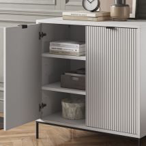 Vicco - commode avec tiroirs Eliza, Blanc, 80 x 81.2 cm avec 2 portes