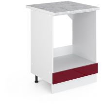 Meuble pour four R-Line, Rouge bordeaux Haute brillance, 60 cm, PT Marbre, Vicco
