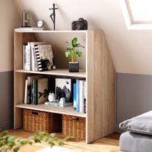 Vicco Dachschräge Regal – Sonoma – 90 x 100 cm – Spanplatte – 2 offene Regale