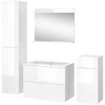 Ensemble de meubles de salle de bain Izan, Blanc, 5 pièces, Vicco