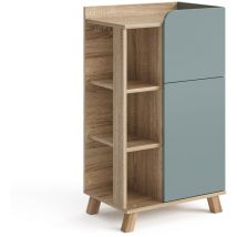 Vicco - Meuble bas Karen, Bleu-gris, 50 x 90 cm avec porte et tiroir