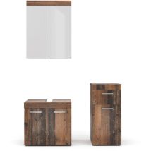 Vicco - Meubles bain Luna, Oldstyle, 3 pièces