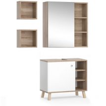 Vicco - Ensemble de meubles de salle de bain Senyo, Blanc, 3 parties
