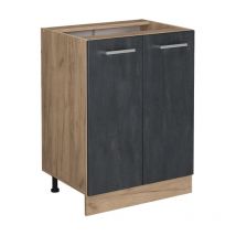 Meuble bas de cuisine R-Line, Béton noir, 60 cm sans plan de travail Vicco