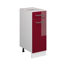 Küchenunterschrank R-Line, Bordeaux Hochglanz, 30 cm ohne Arbeitsplatte Vicco