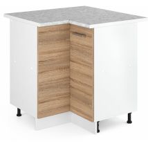 Eckunterschrank R-Line, Sonoma, 75.6 cm, ap Marmor Vicco