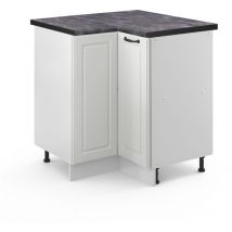 Eckunterschrank R-Line, Weiß Landhaus, 75.6 cm, ap Anthrazit Vicco