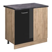 Meuble d'angle R-Line, Noir Haute brillance, 86 cm, pt Anthracite Vicco