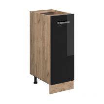 Meuble de cuisine R-Line, Noir Haute brillance, 30 cm sans plan de travail Vicco