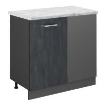 Meuble d'angle R-Line, Béton noir, 86 cm pt Marbre Vicco