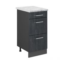 Meuble cuisine R-Line, Béton noir, 40cm pt Marbre Vicco