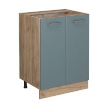 Meuble bas de cuisine R-Line, Bleu-gris, 60 cm sans plan de travail Vicco