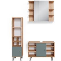 Vicco - Ensemble de meubles de salle de bain Fynn, Vert, 3 parties
